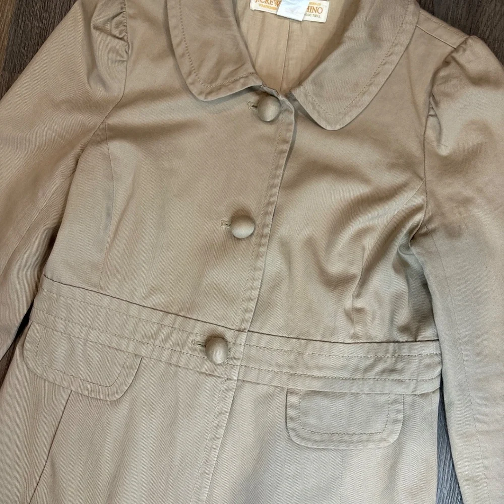 J Crew Women's Chino Classic Twill Collared Fitted Pleated Back‎ Jacket Size 0